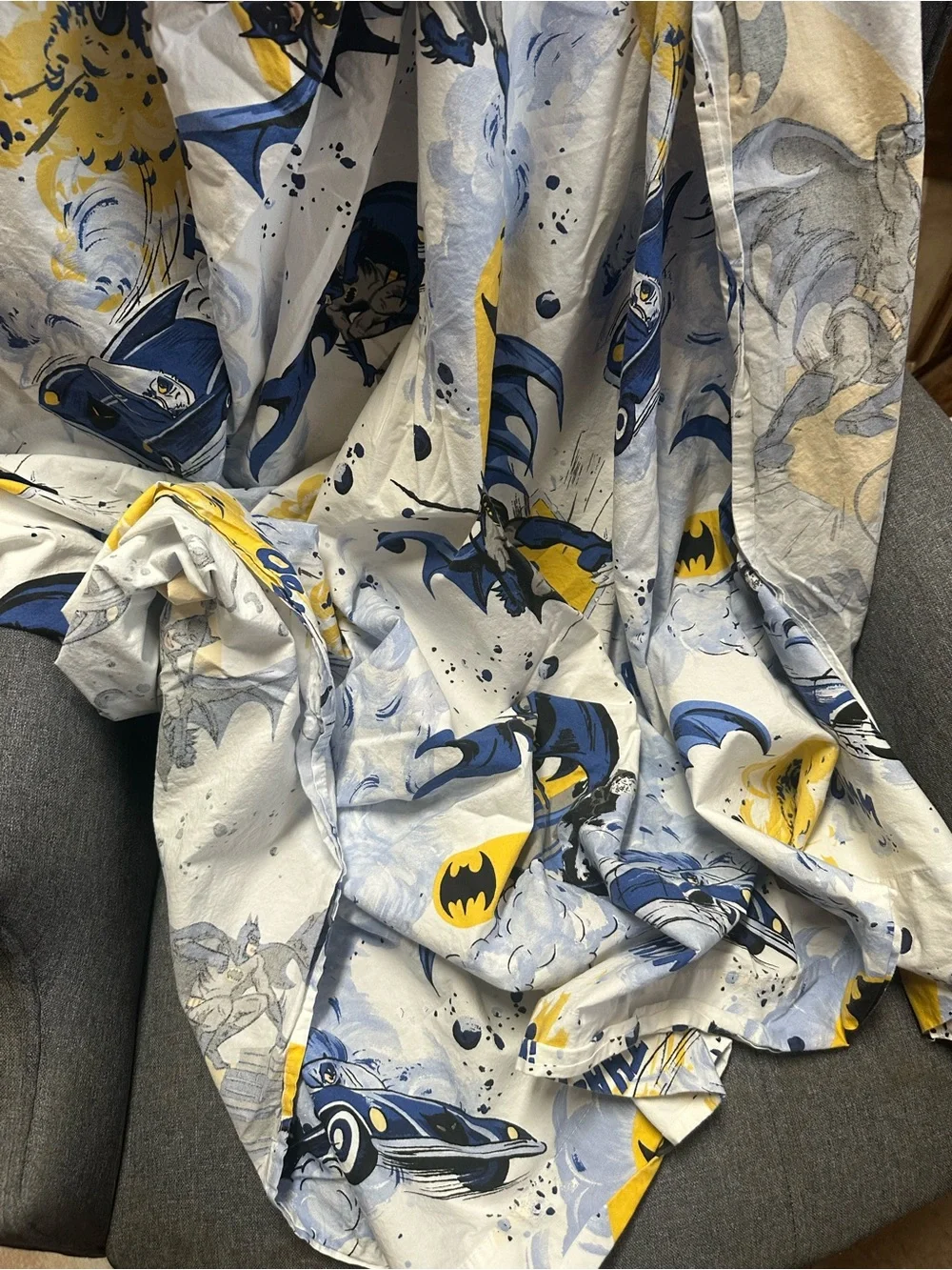 Pottery Barn Kids BATMAN Cityscape Duvet Cover & Sheet